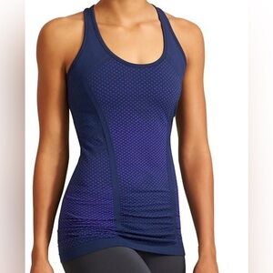 Athleta Fastest Track Workout Gym Tennis Women's Dark Purple Dot Tank Top